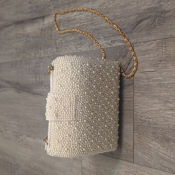 Vintage INGE Christopher Pearl Beaded Embellished Crossbody Evening Bag - Picture 7 of 13